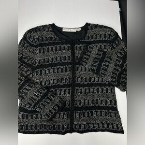 Vintage Scala Black Beaded Statement
Jacket, 100% PURE SILK LINING 100%POLYESTER